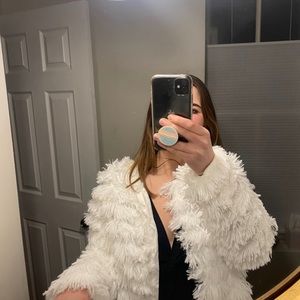 White Faux Fur Coat - Winter Bachelorette party!